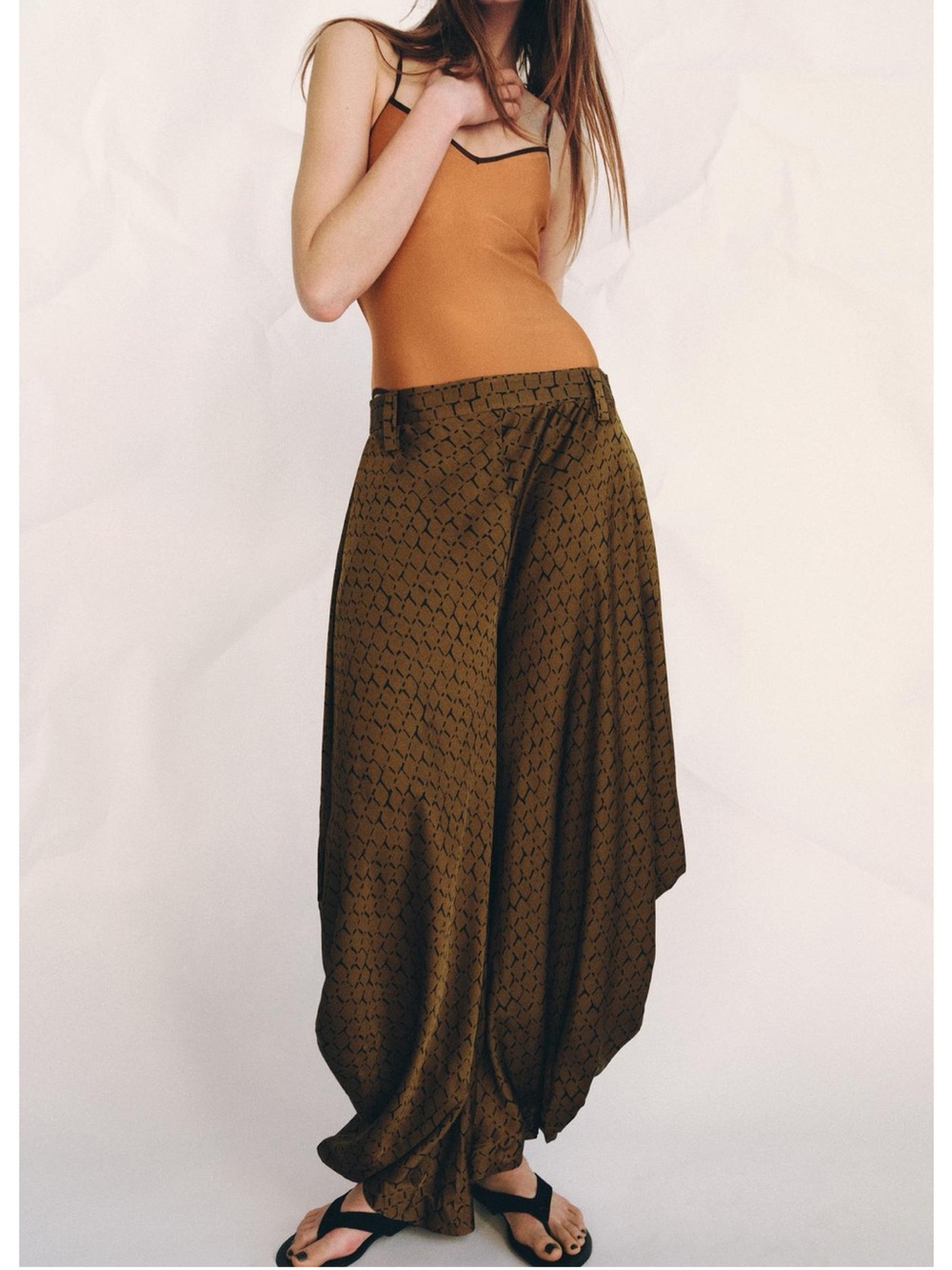 Zara draped printed pants